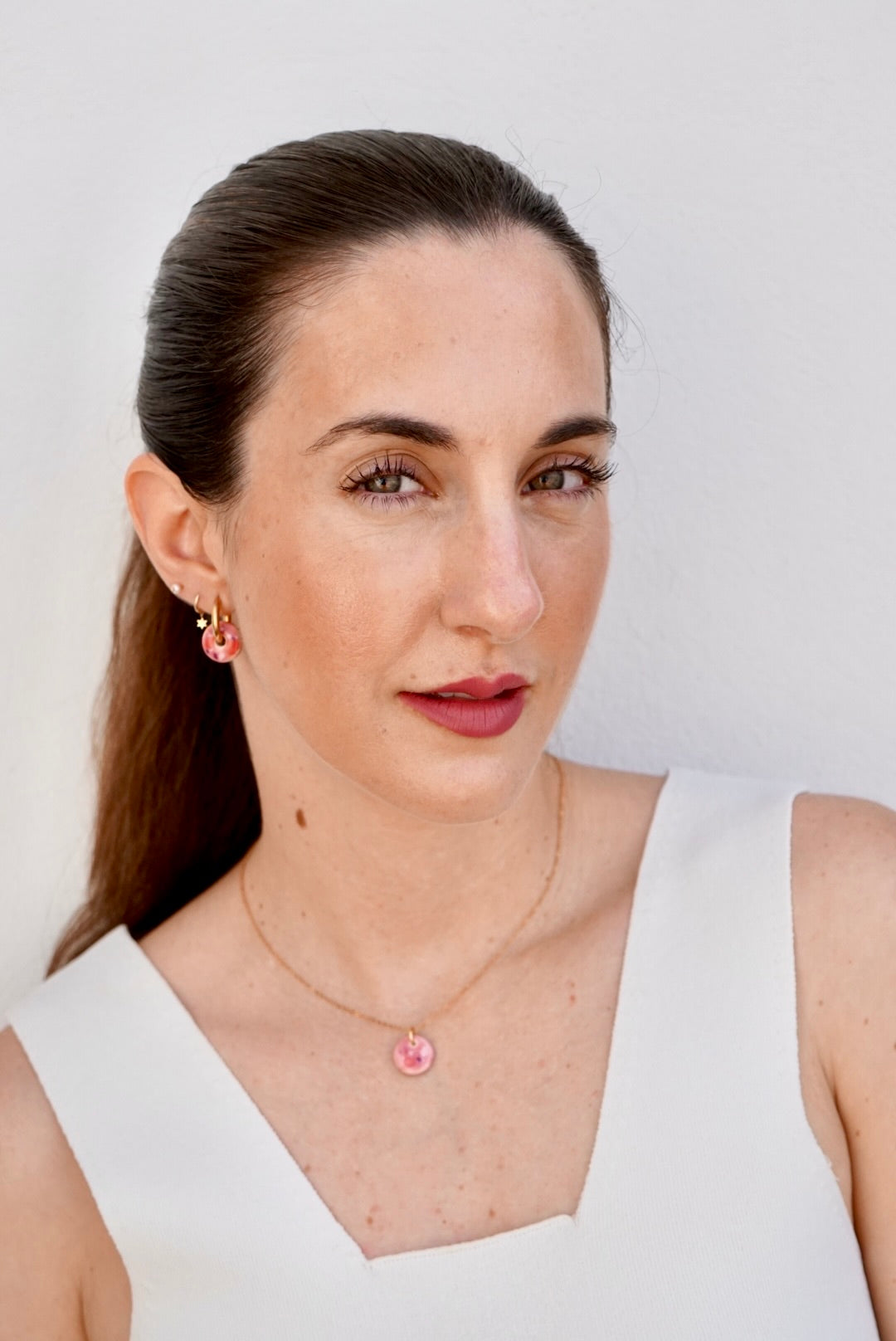 Pink Menorca earrings