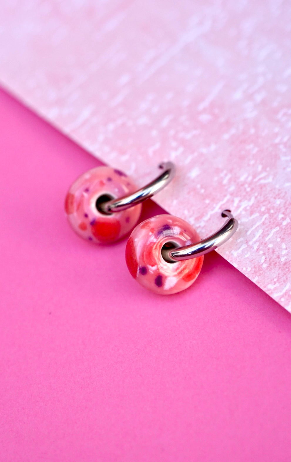 Boucles d'oreilles roses Minorque