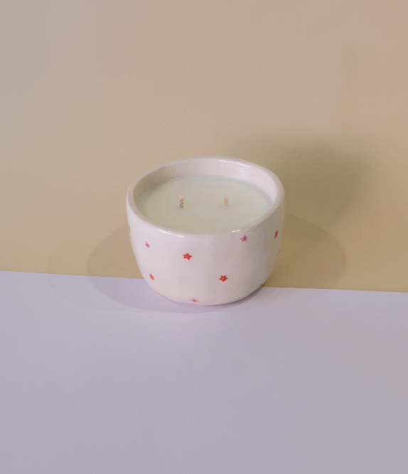 Vela Luma | Flores de algodón | Colaboración junto a Catorzevelas