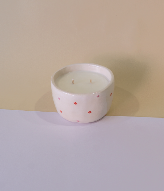 Vela Luma | Flores de algodón | Colaboración junto a Catorzevelas