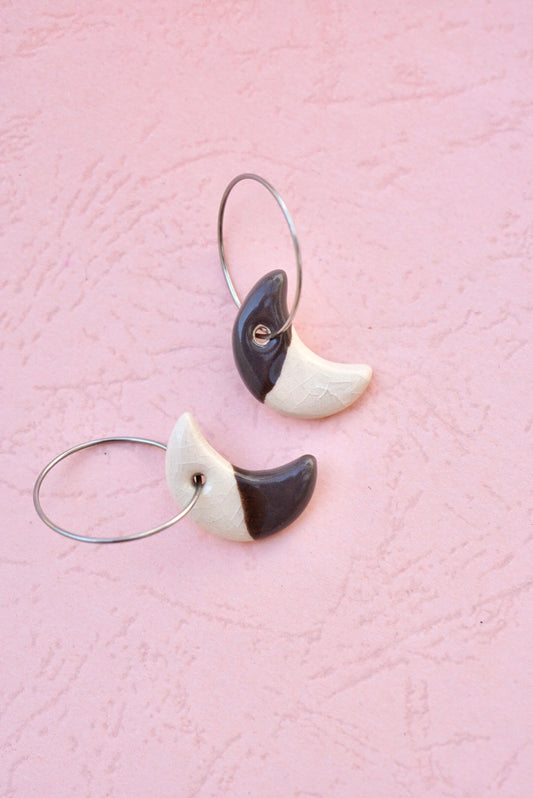 Pendientes Luna b/n (Pre-order)