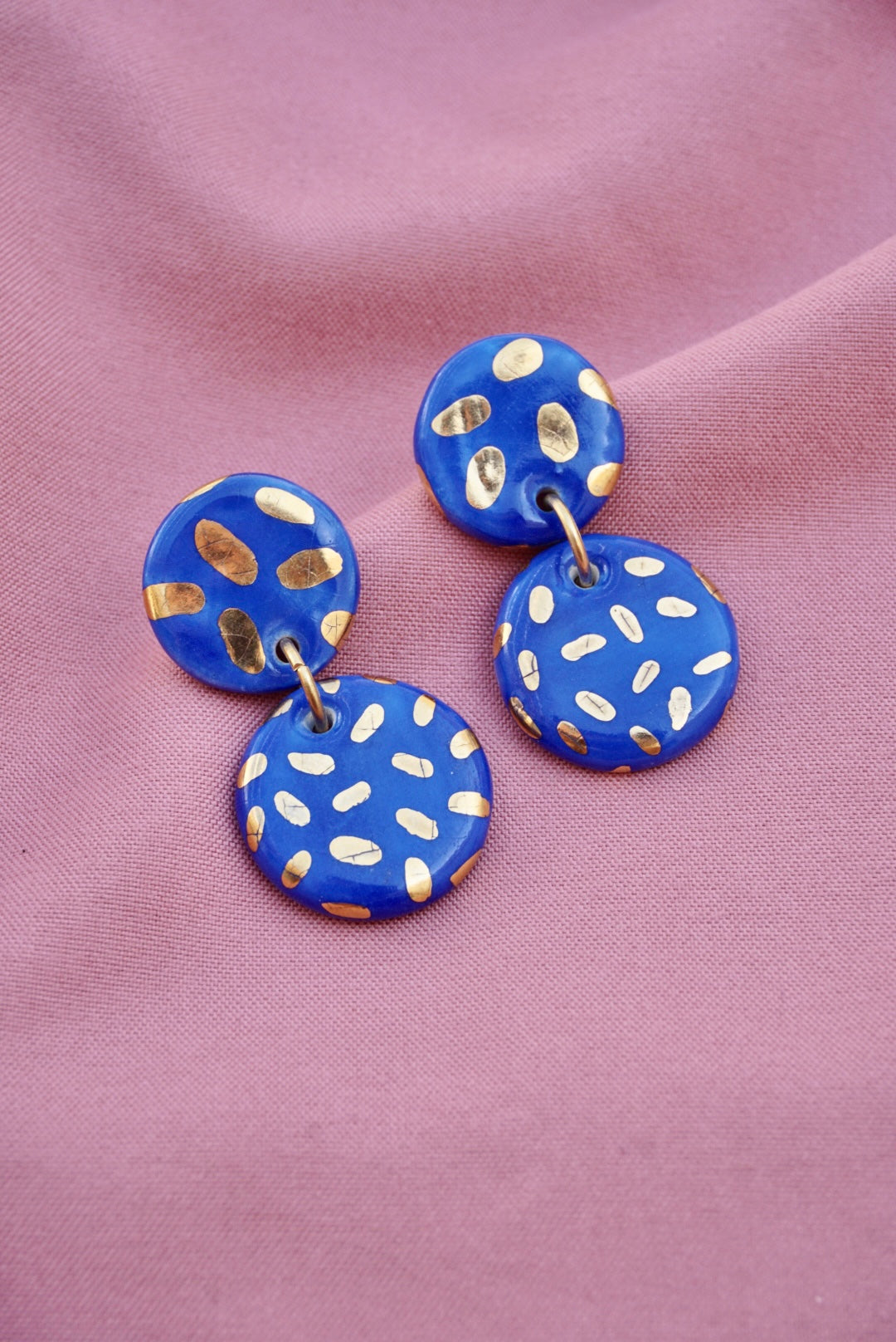 Pendientes círculos azul 2 piezas (pieza única)