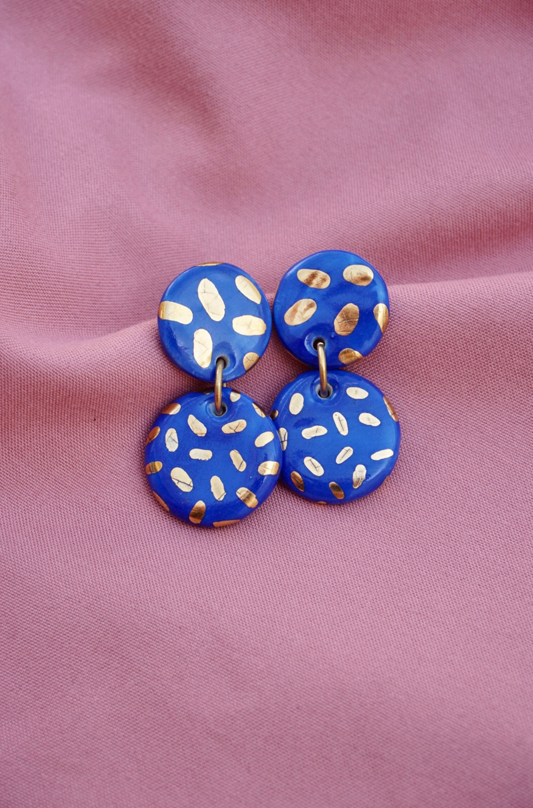 Pendientes círculos azul 2 piezas (pieza única)