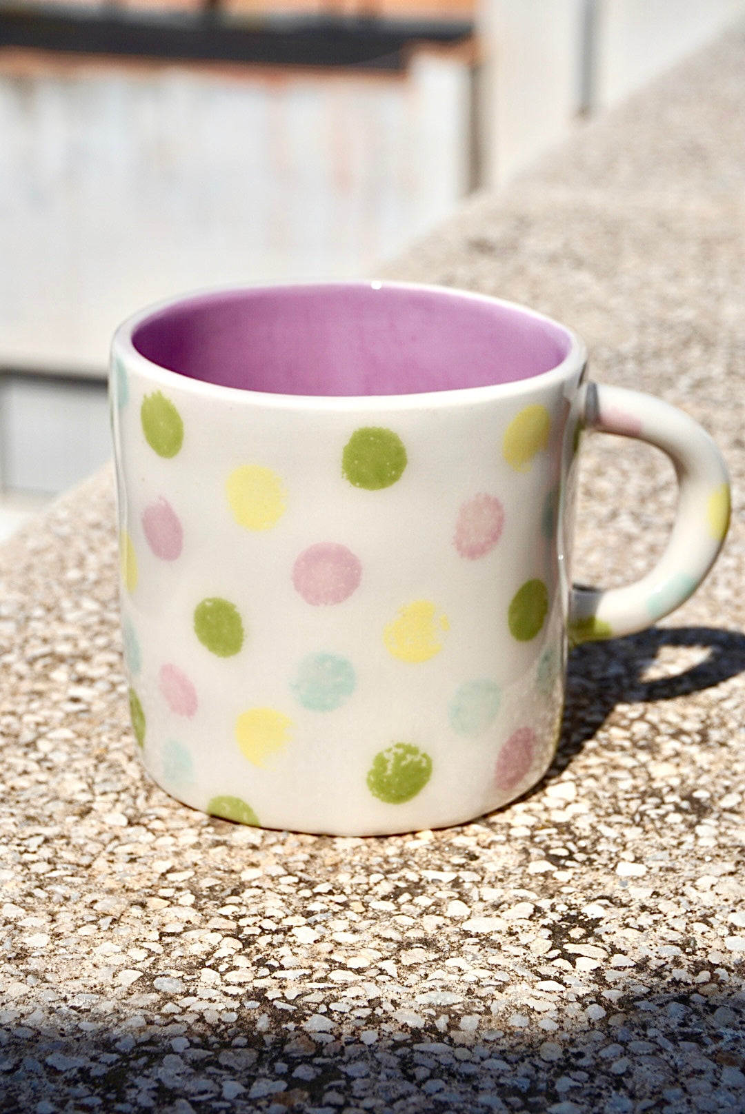 Taza círculos pastel (pieza única)