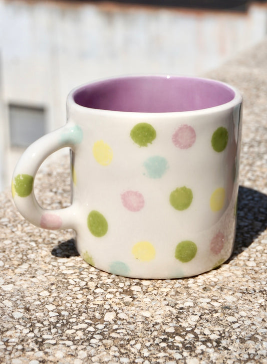 Taza círculos pastel (pieza única)