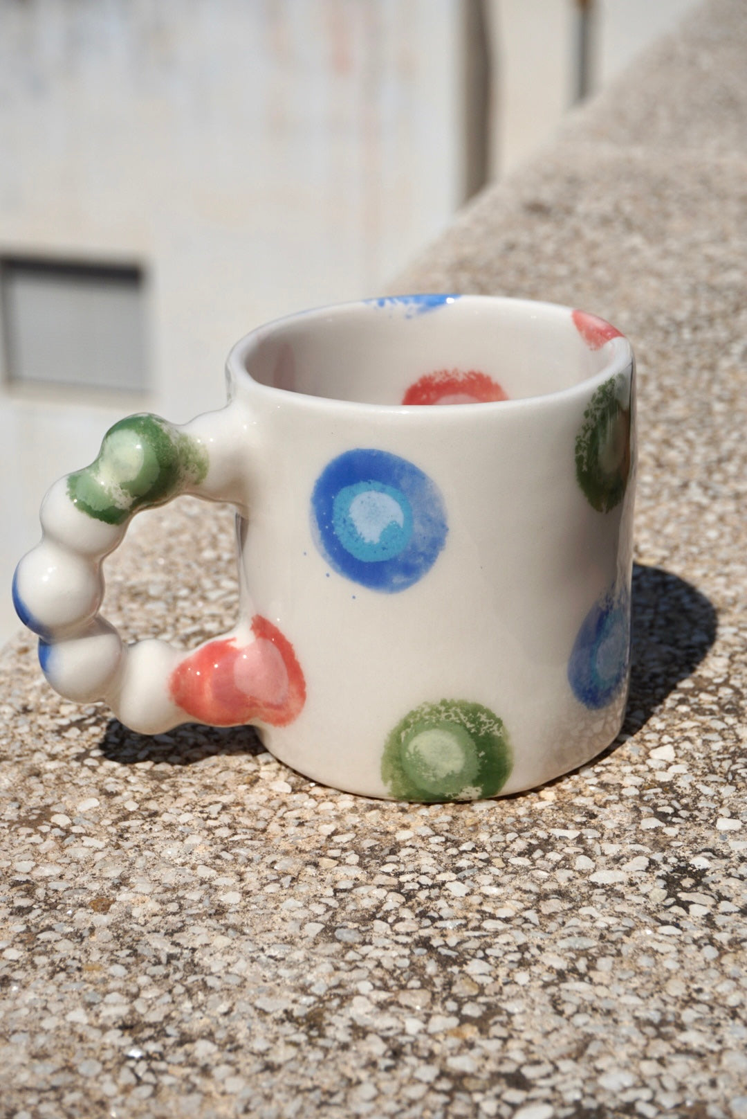 Taza círculos multicolor (pieza única)