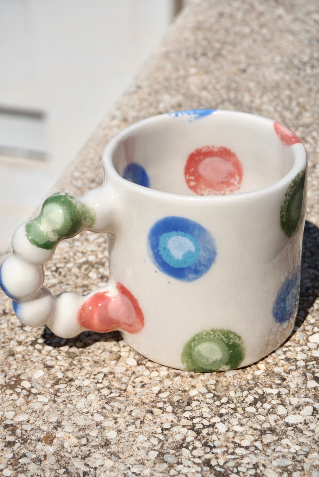 Taza círculos multicolor (pieza única)