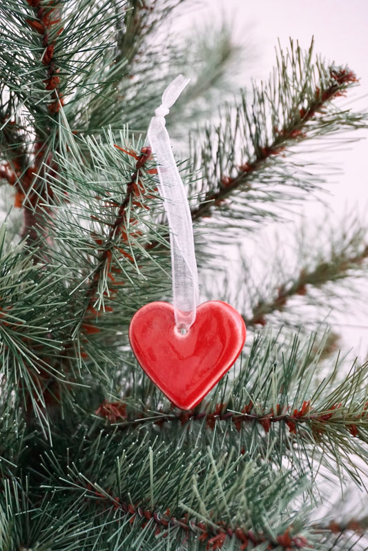 Decoración navidad corazón rojo pequeño