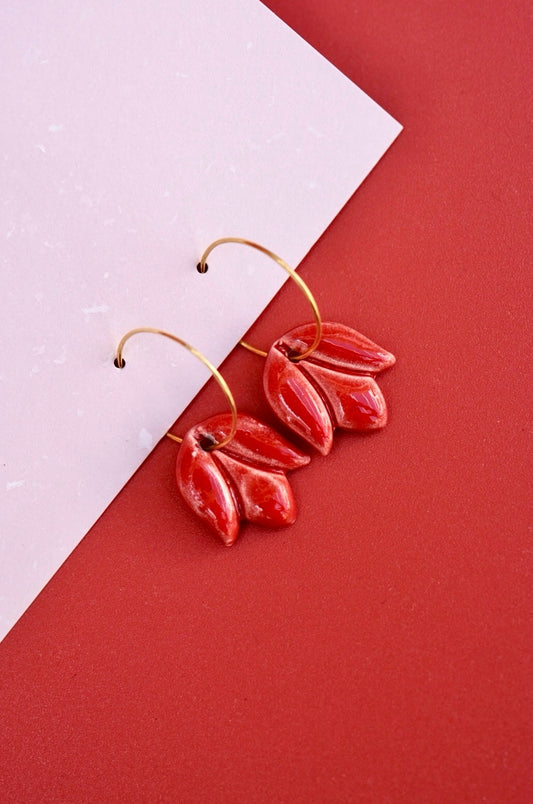 Boucles d'oreilles rouges Amsterdam