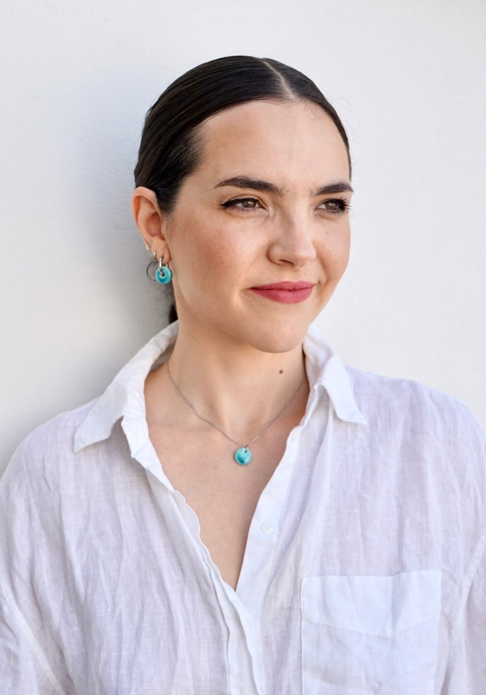 Boucles d'oreilles bleu Minorque